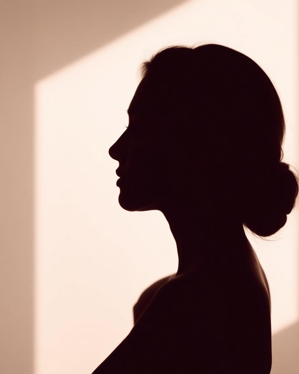 Retrato silhueta da Gaby Collares em luz suave